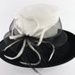Marzi Italy Black & White Ladies Boutique Hat Felt 7 1/8 57cm