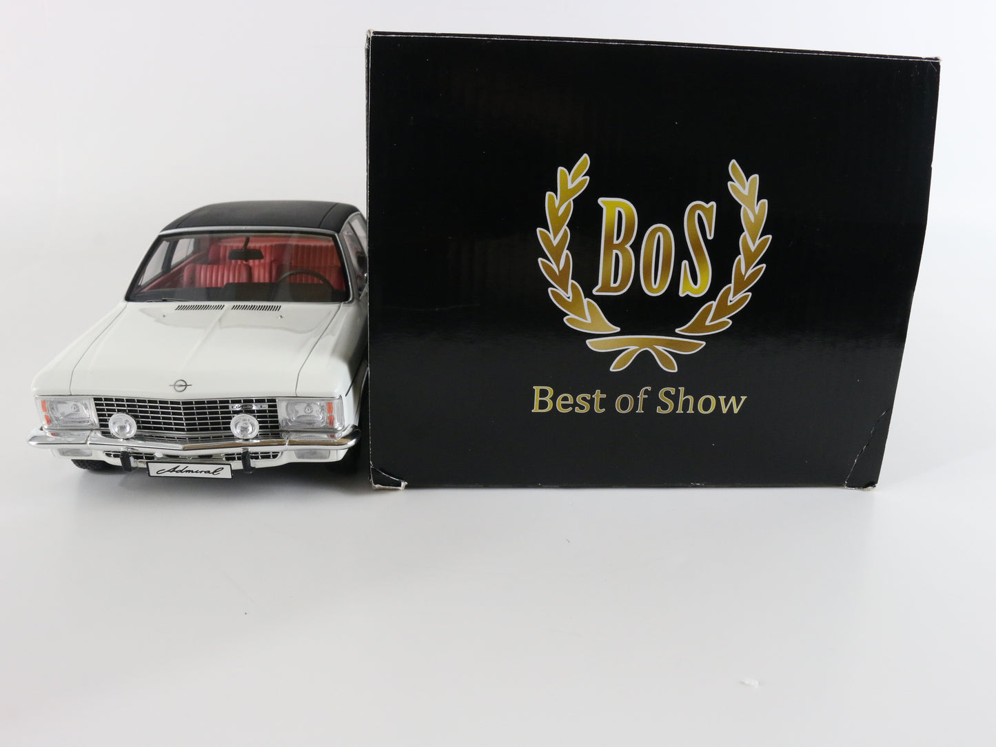 1971 Opel Admiral B White & Black Best Of Show BOS 1:18 Model Car Bos045