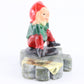 Vintage Red And Green Outfit W/ Beard Pixie On Connemara Marble Ireland 2.5 In