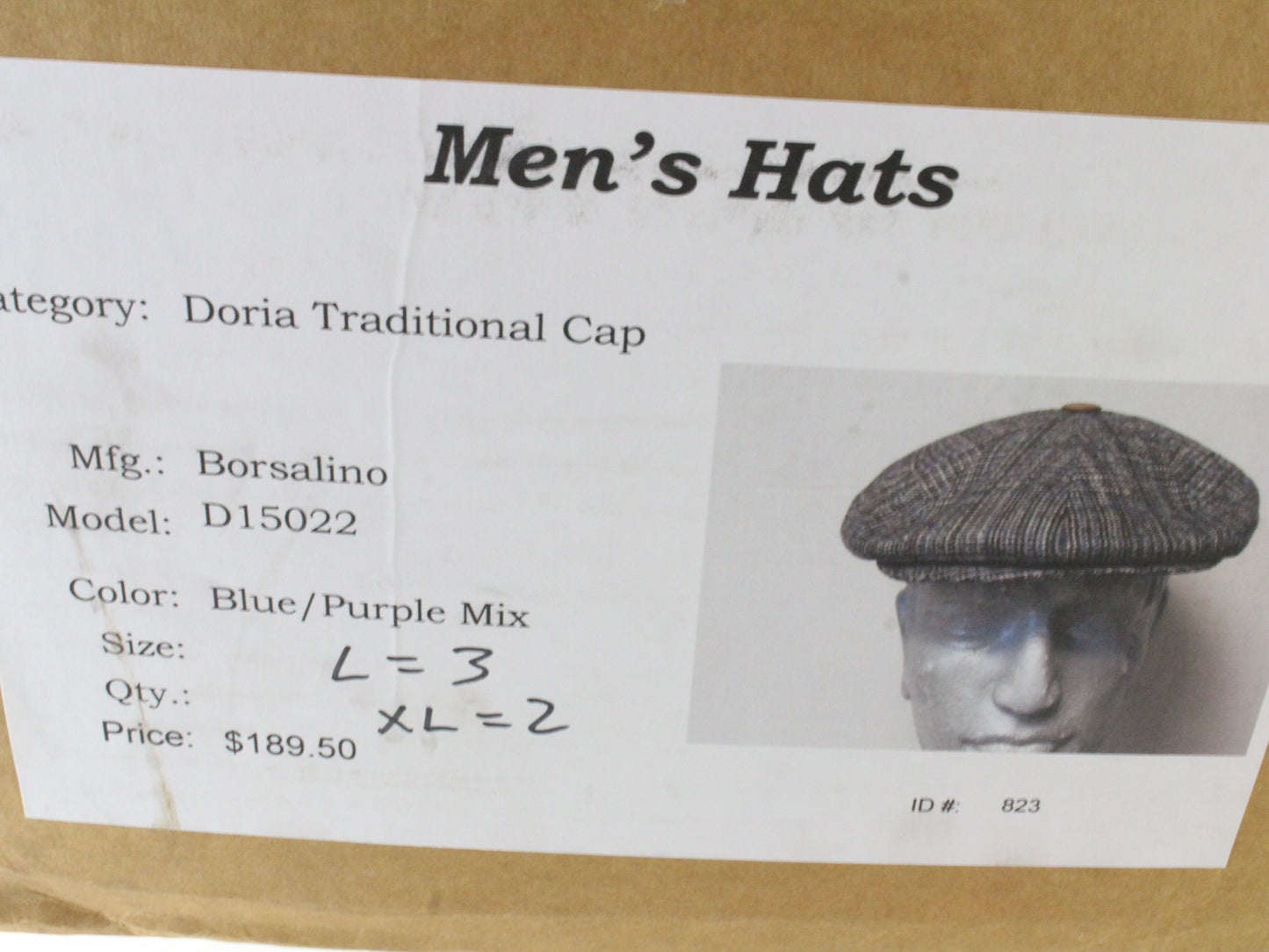 Borsalino Mens Blue Purple Mix Wool Blend Newsboy Sport Cap MULTIPLE SIZES