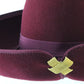 Don Anderson Ladies Elegant Wine Red Wool Felt Hat W/ Gold Details 6 7/8 55cm