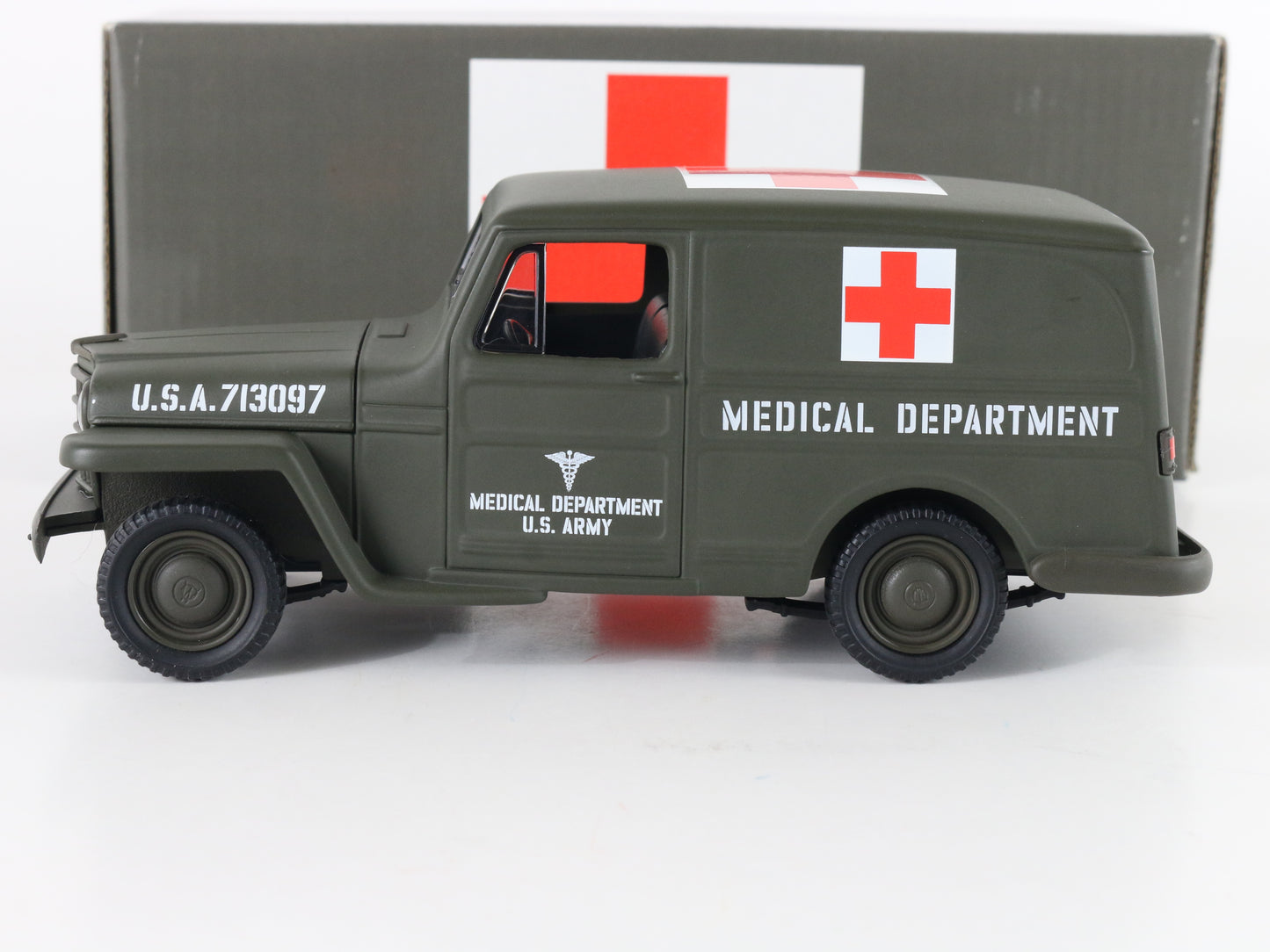 1953 Willys 1/2 Ton 4x4 Us Army Ambulance Red Cross Eastwood Liberty 1:25 403000