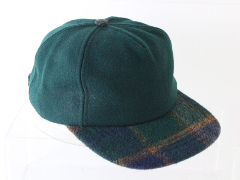 Lake Of The Isles Mens Green Wool Plaid Adjustable Hipster Winter Hat Cap