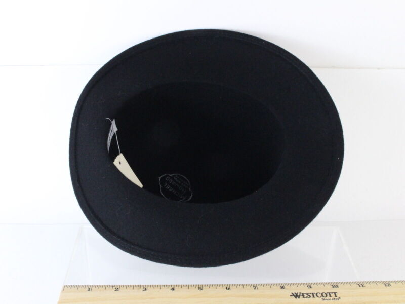 Miss Bierner Ladies Black Wool Felt Boutique Hat W/ Band 7 1/4 58cm