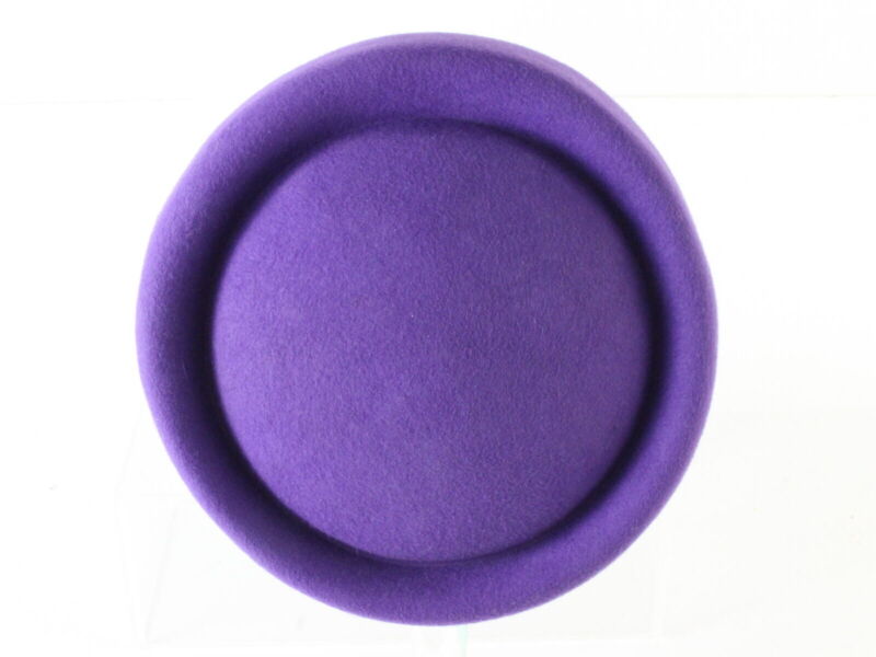 Sonni Of California Ladies Purple Felt Pillbox Hat 7 1/8 57cm