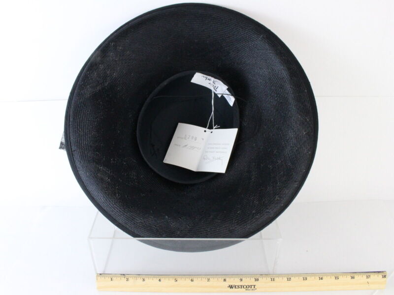 Peter Bettley London Ladies Boutique Black Church Hat W/ Bow 6 7/8 55cm