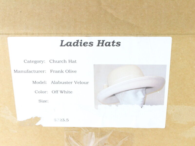 Frank Olive New York Ladies Boutique Off White Felt Hat W/ Band 7 56cm