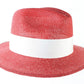 Vintage Biltmore Mens Red Straw Fedora W/ White Band S SMALL
