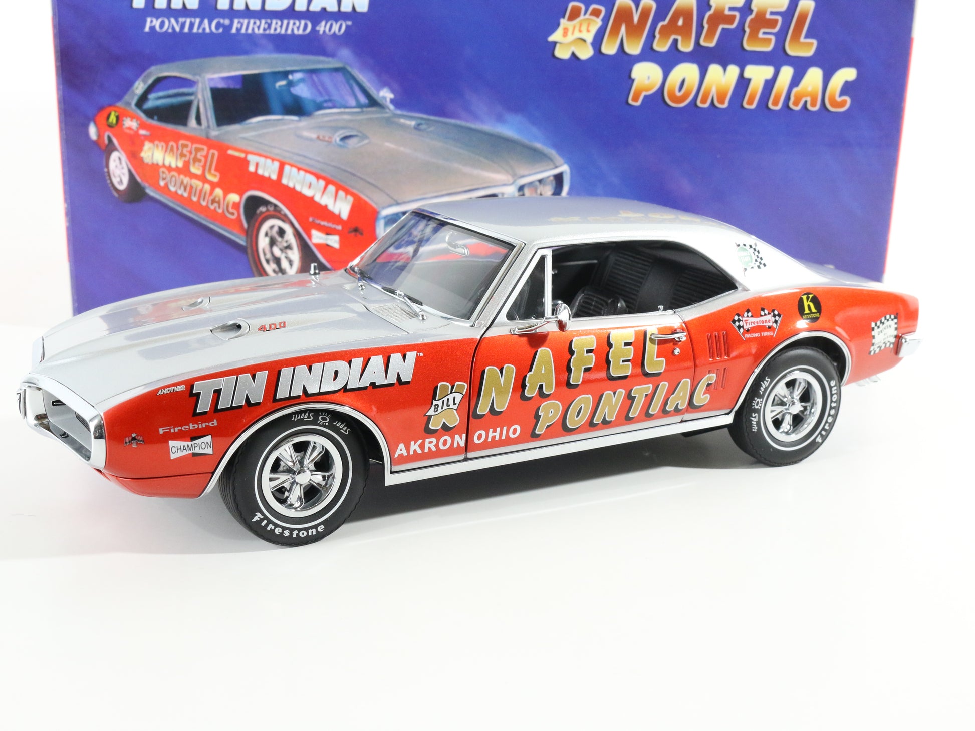 Tin Indian Pontiac Firebird 400 Bill Knafel Exact Detail Replicas 1:18 Model