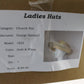 George Zamaul Couture Ladies Gold and White Pattern Hat 7 1/8 57cm