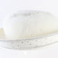 George Zamaul Couture Ladies Boutique White Felt Hat W/ Rhinestones 7 56cm