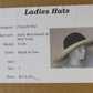 Jack Mcconnell New York Ladies Black Wool Felt Hat W/ Moon Cutouts 6 7/8 55cm