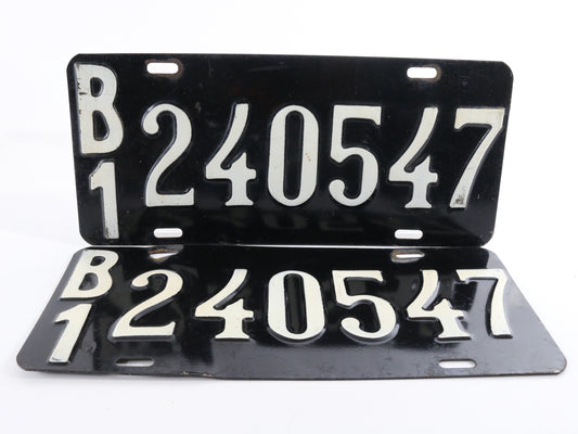 Set Of 2 Buenos Aires Argentina License Plates B1 240547 Vintage Metal