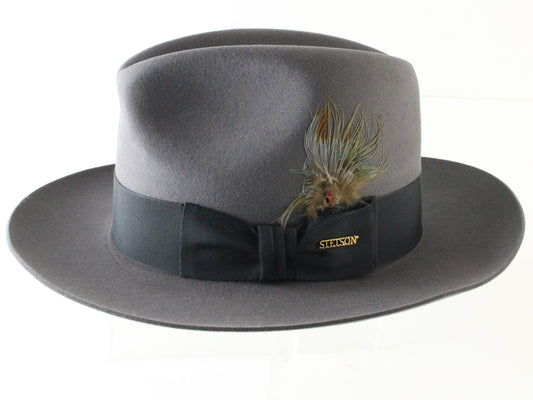 Stetson the Sovereign Mens Gray Felt Fedora W/ Stetson Pin MULTIPLE SIZES