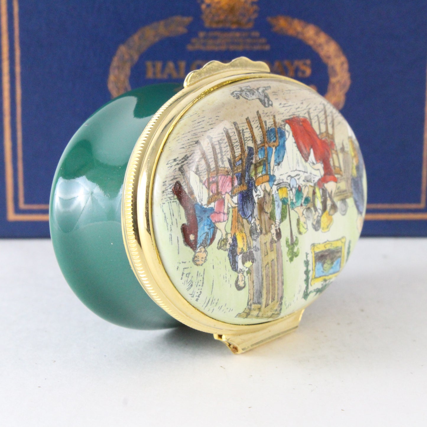 Halcyon Days Holiday Dinner Christmas 1980 Enamel Box Limited Edition 11/366