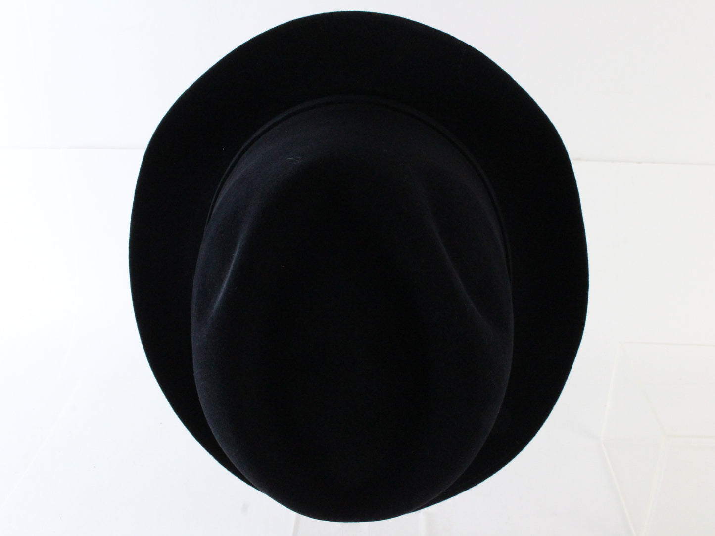 Dobbs Fifth Avenue Broadway Mens Black Felt Fedora W/ Feathers 7 1/2 60cm