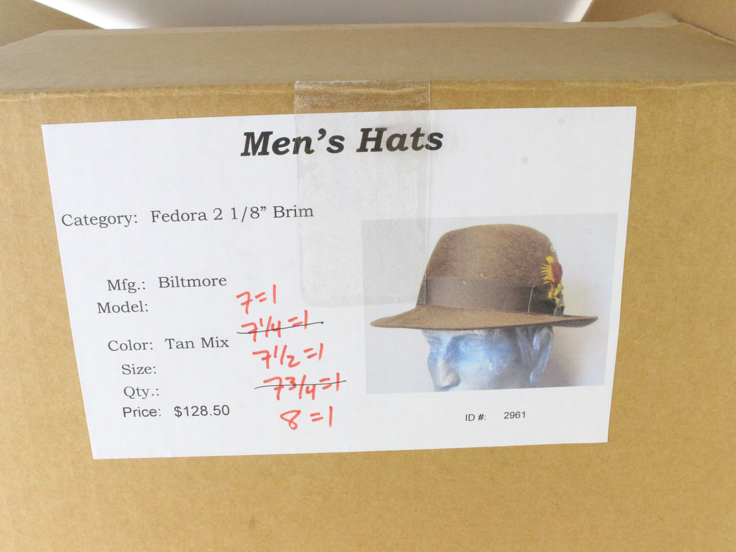 Biltmore Vagabond Top Hatters Mens Tan Mix Felt Fedora W/ Feather MULTIPLE SIZES