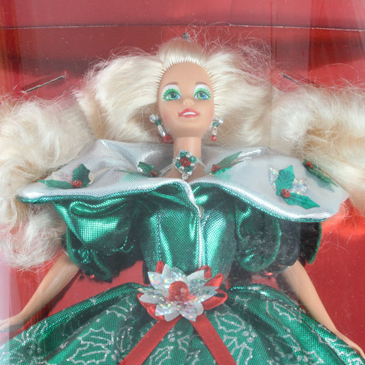 Happy Holidays Barbie Blonde W/ Green Gown Mattel 14123 Foreign Release