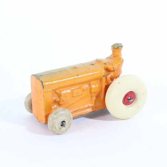 Vintage Orange Tractor w/ White Rubber Wheels 2.25"