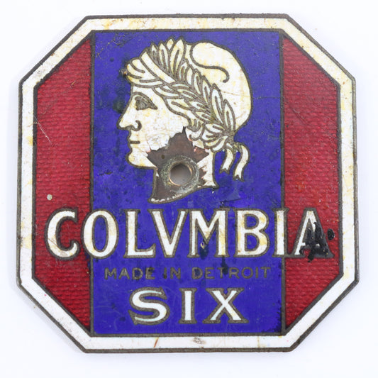 Columbia Six Detroit Emblem Radiator Grill Badge 2.25��� Original 1916-1918