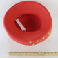 Tim Crawford Ladies Red Boutique Hat W/ Gold Flowers and Rhinestones 6 7/8 55cm