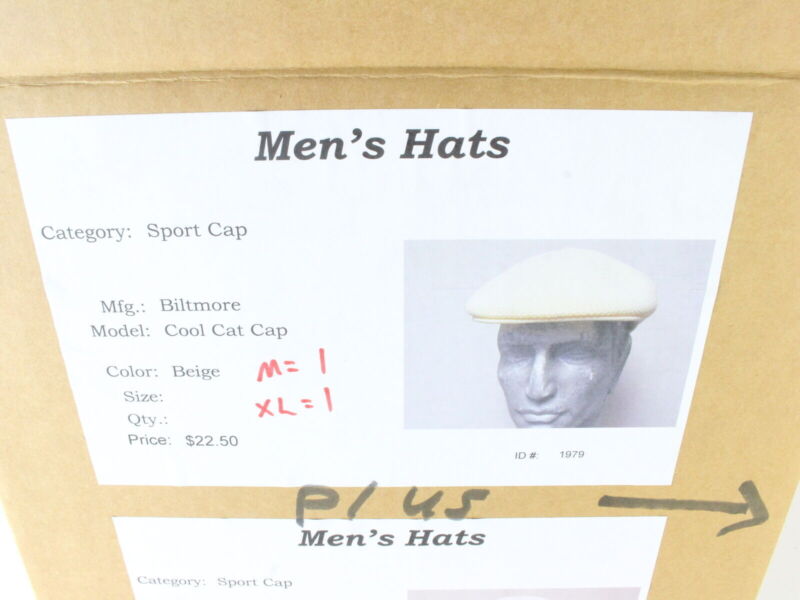 Biltmore Mens Cream Cool Cat Sports Cap Vented Air MULTIPLE SIZES