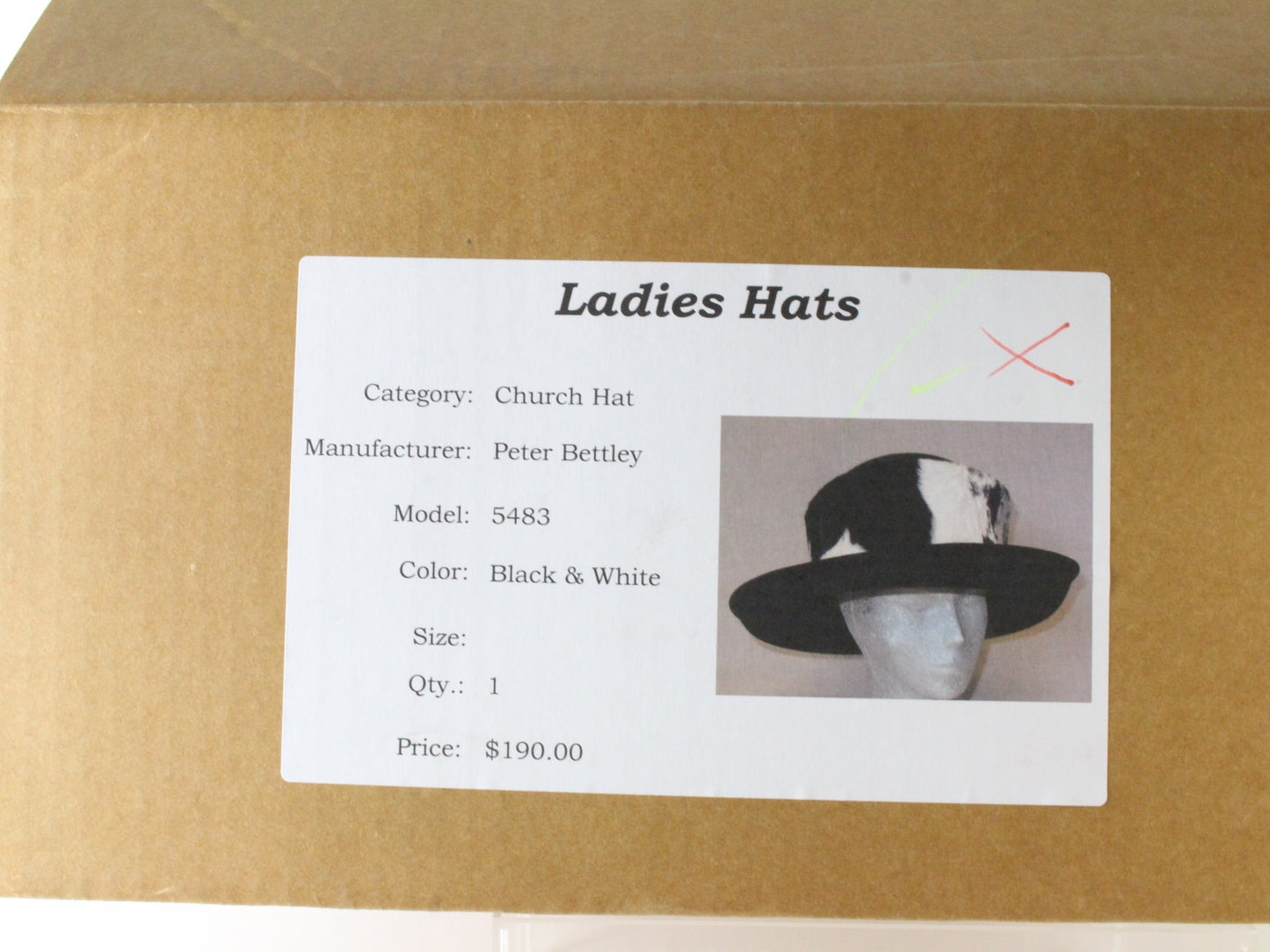 Peter Bettley Ladies Black Wool Felt Hat W/ Cowprint Band 7 1/8 57cm