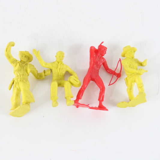 Vintage Resin Plastic Cowboys & Native American Indian Figures