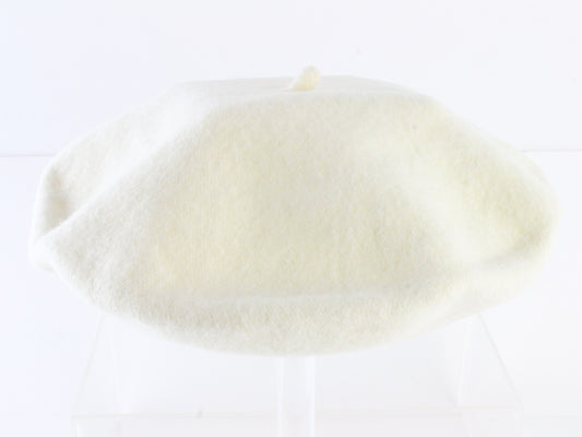 Ladies Boutique Elegant Cream Wool Felt Beret One Size Czech Republic