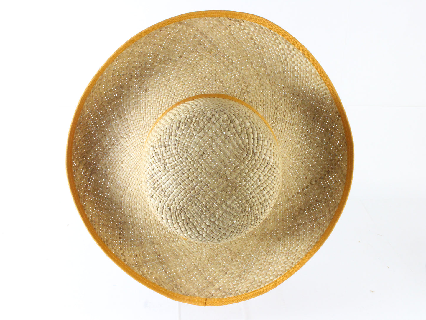 Peralta Place Ladies Natural Straw Summer Hat W/ Orange Band 7 56cm