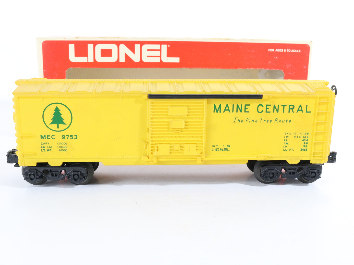 Lionel O 6-9753 Maine Central Mec Yellow Boxcar