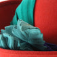B Michael New York Ladies Elegant Couture Red Dragon Wool Felt Hat 7 56cm