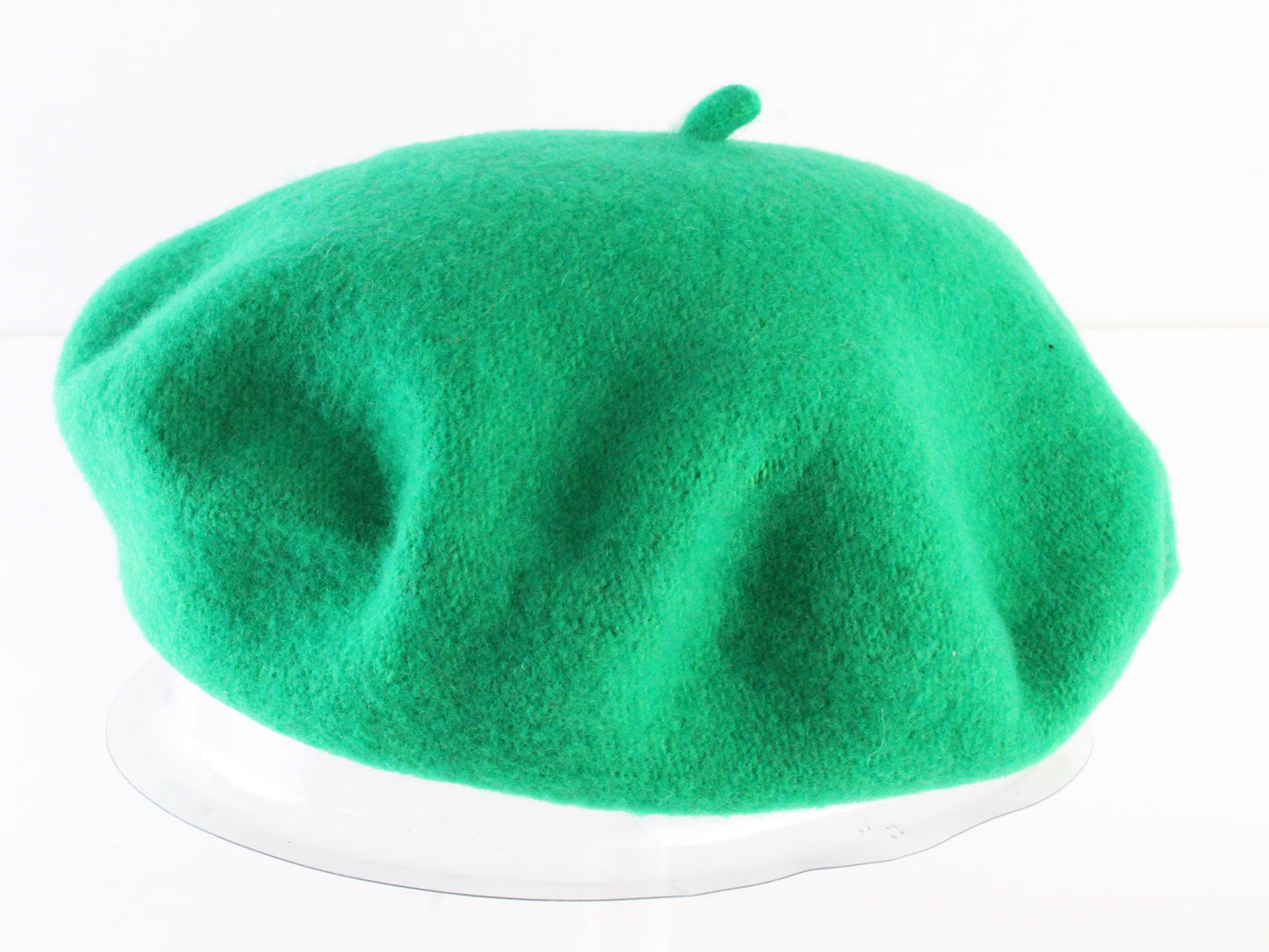 Ladies Boutique Elegant Green Wool Felt Beret One Size Czechoslovakia