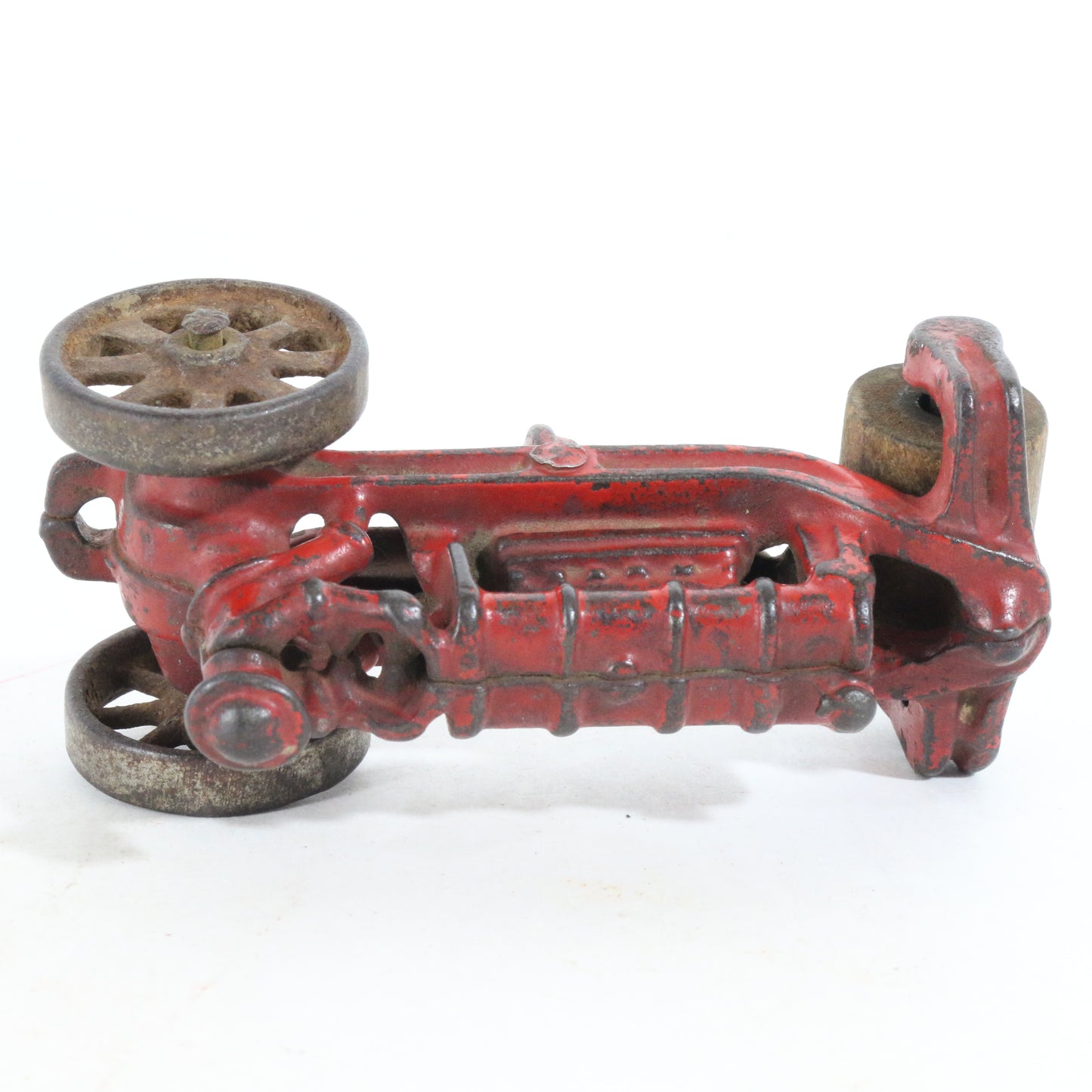 Vintage Red Steam Roller Tractor Farm Model AC Williams Cast Iron 4"