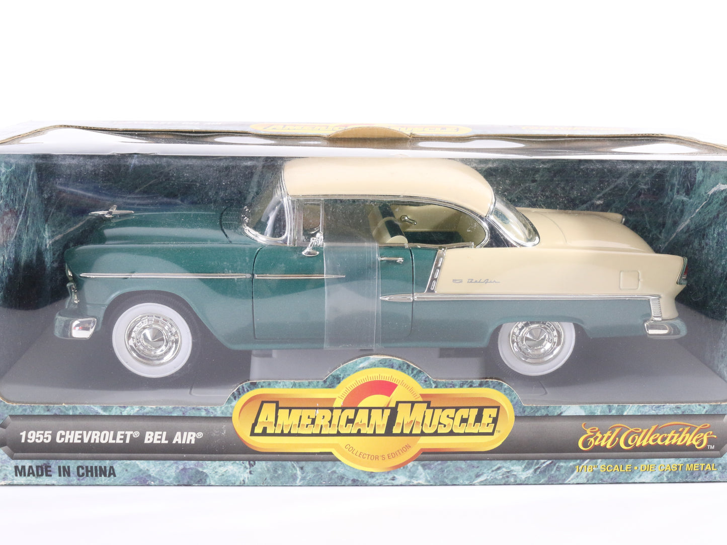 1955 Chevrolet Chevy Bel Air Green & White American Muscle ERTL 1:18 Model