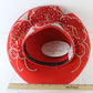 George Zamaul New York Ladies Fancy Asymmetrical Red Felt Hat W/ Sequins 7 56cm