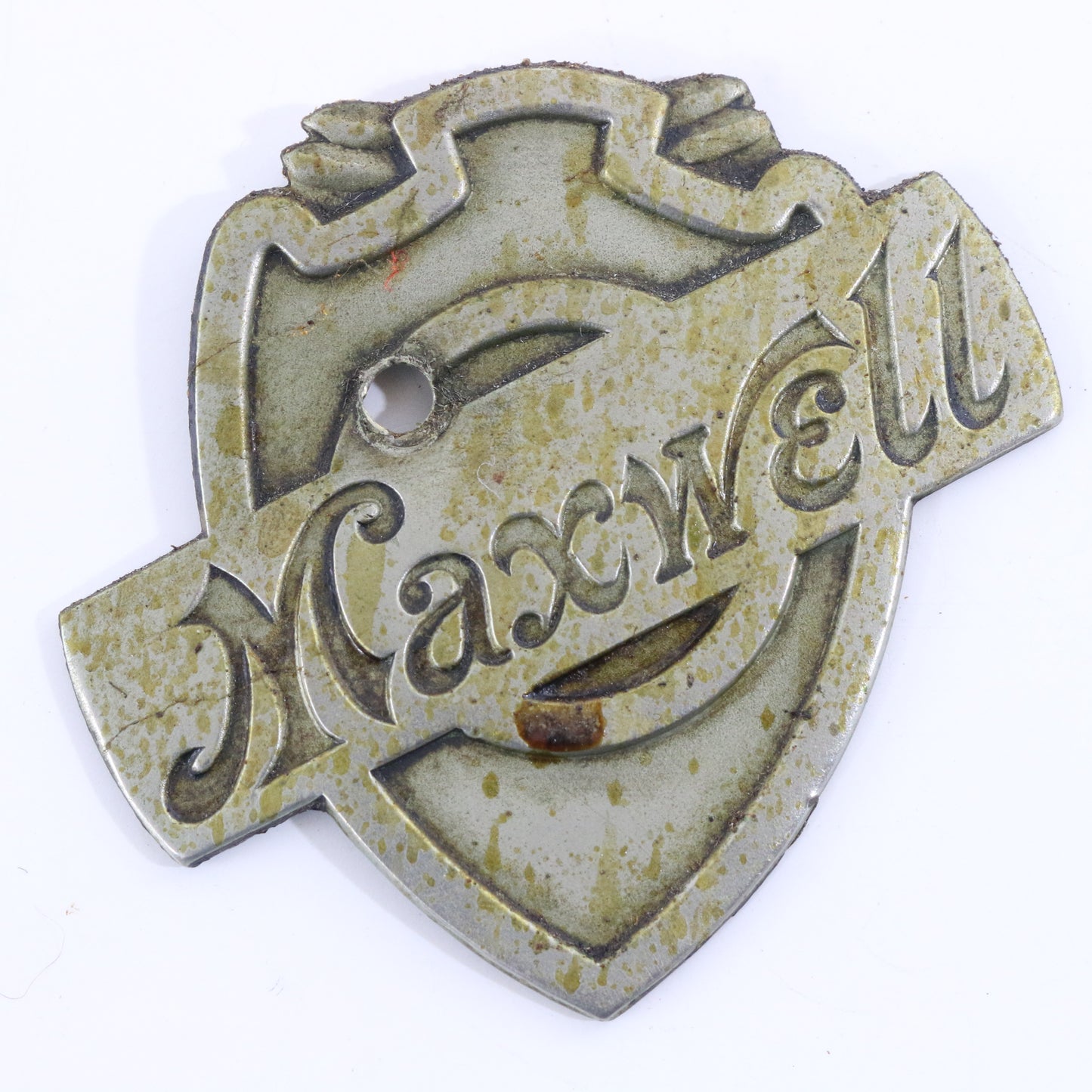 Maxwell Shield Logo Antique Metal Car Emblem Badge 2"