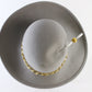 Adolfo II Ladies Gray Wool Felt Boutique Fancy Hat W/ Gold Band 7 56cm