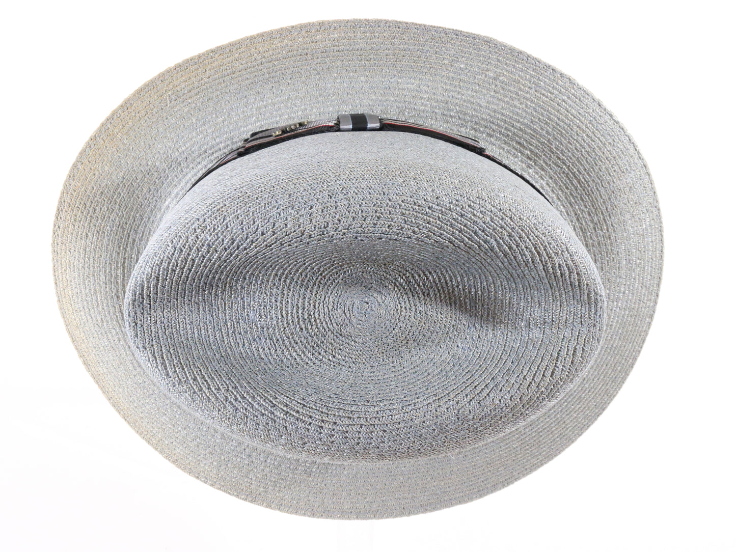 Biltmore Mens Classic Pumice Gray Straw Milan Fedora W/ Pin 6 5/8 53cm