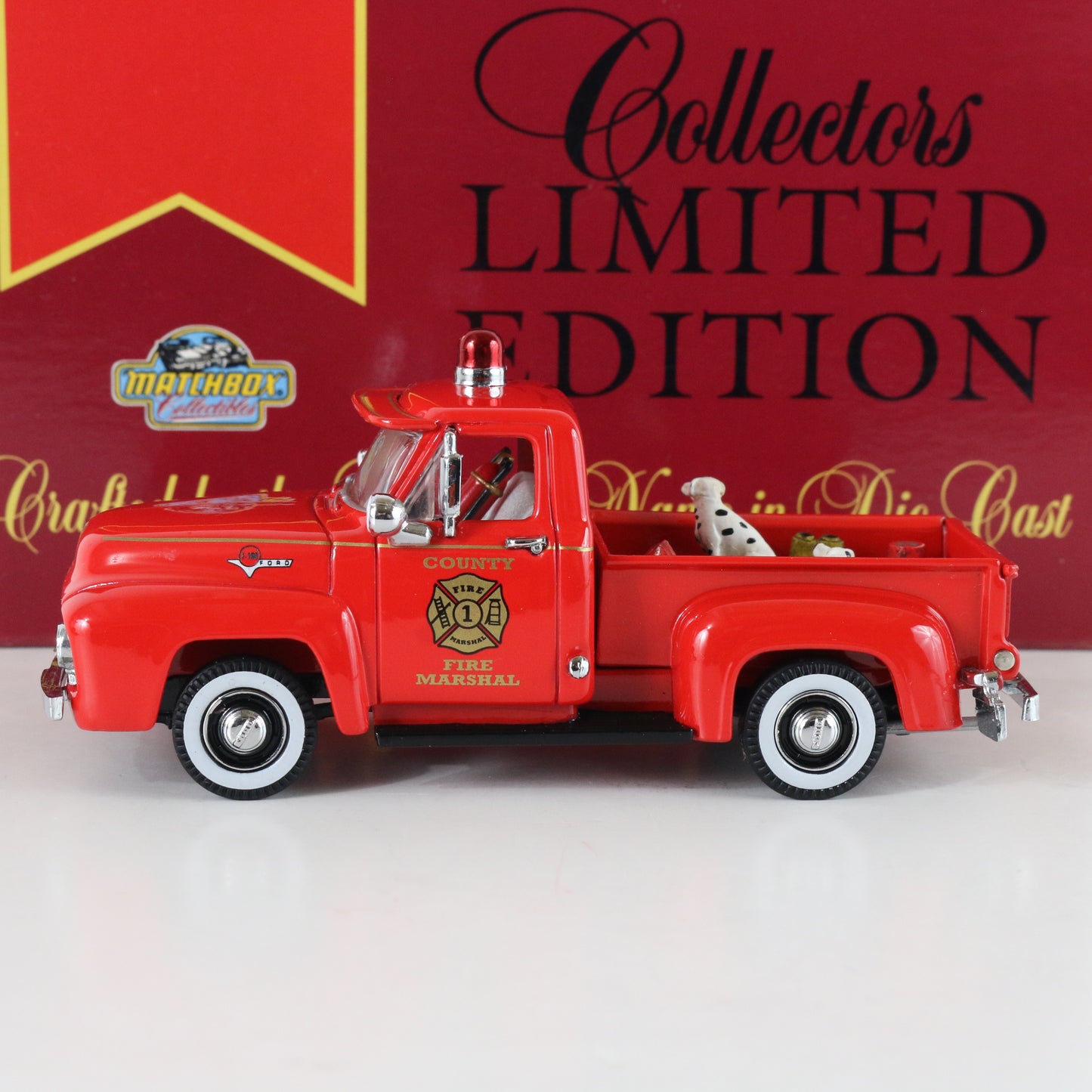 1955 Ford F-100 County Fire Marshal Truck Le Dinky Matchbox 1:43 Yrs06/sa-m