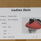 Tim Crawford Red & Black Ladies Boutique Couture Hat Felt 7 1/8 57cm