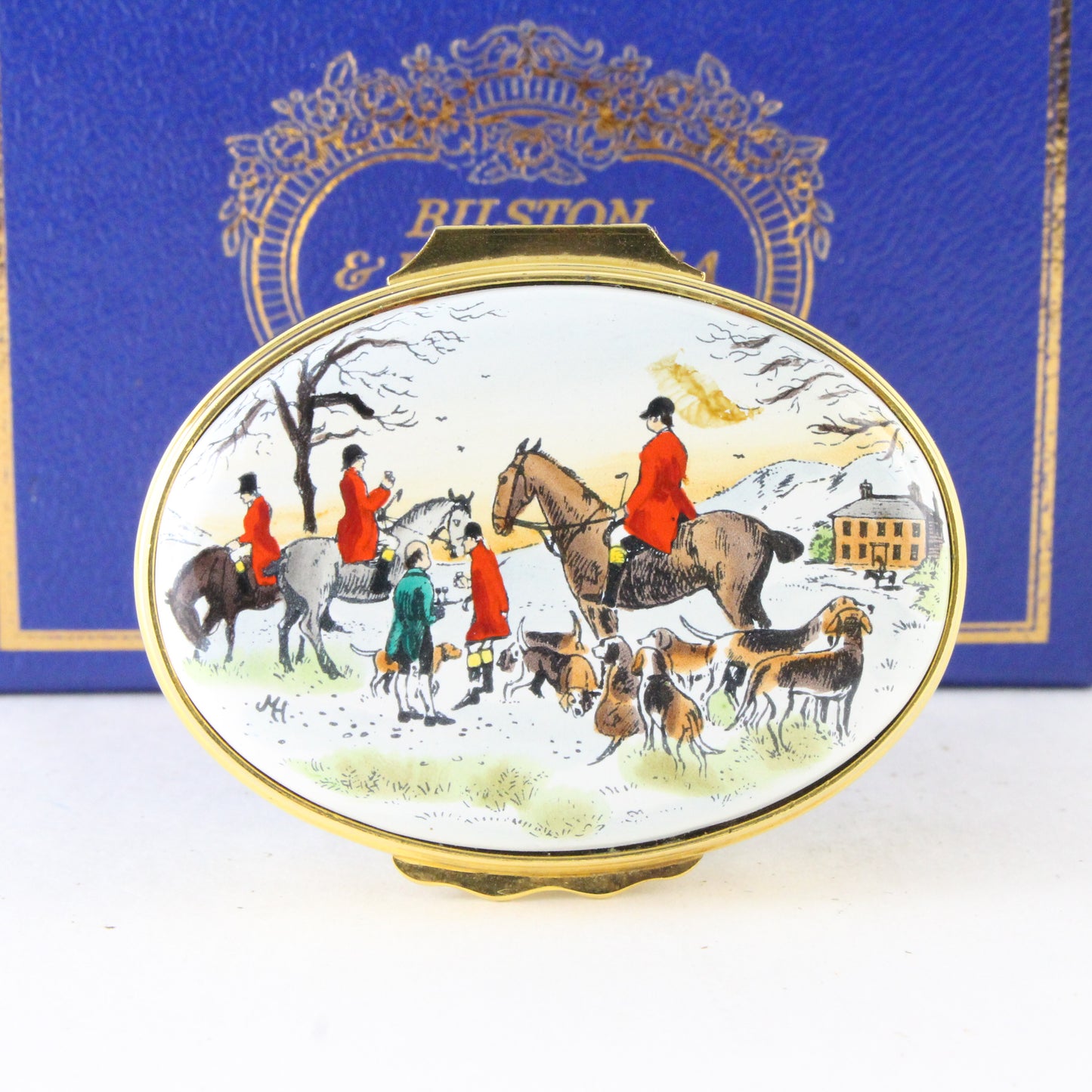 Vintage Early Halcyon Days Bilston Battersea Christmas 1979 Enamel Box #11/365