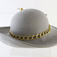 Adolfo II Ladies Gray Wool Felt Boutique Fancy Hat W/ Gold Band 7 56cm