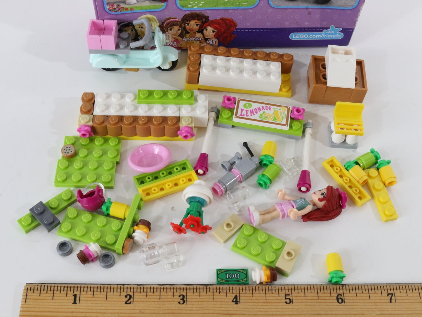 Lego Friends Mias Lemonade Stand Partly Built Set 41027 W/ Box & Instructions