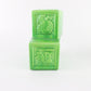 Vintage Treasure Craft Green Elf Suit Pixie Ceramic Baby Block Planter 5.5 In