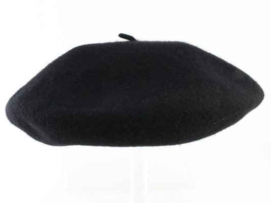 Lake of the Isles Mens Vintage Black Wool Felt Beret SMALL