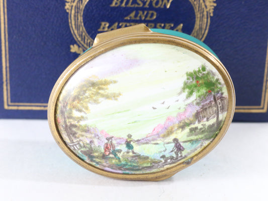 Halcyon Days Enamel Trinket Box The Pastoral Box Bilston & Battersea