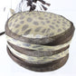 Marzi Of Italy Ladies Brown & Beige Animal Print Hat W/ Feathers 7 1/2 60 Cm