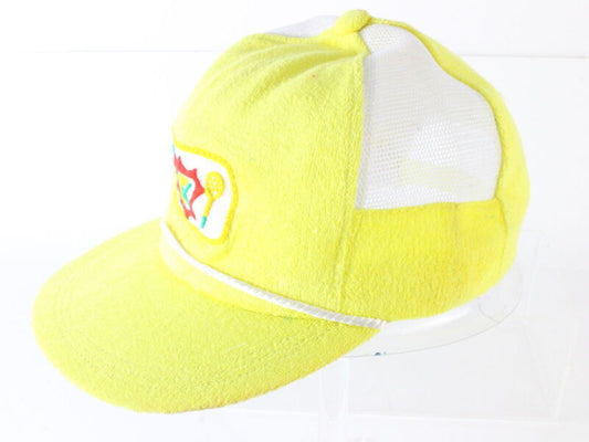 Langenberg Hat Co Mens Cap Yellow Cotton Terry Ball Cap Tennis Emblem One Size