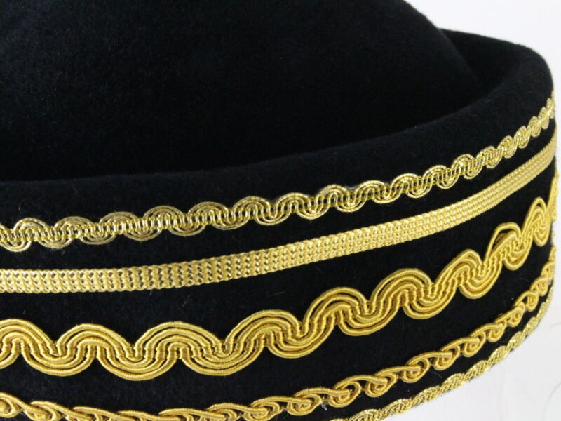 Sonni Of California Laides Boutique Black And Gold Felt Cap 6 7/8 55cm